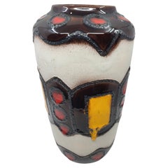 West German Pottery Vase, Ceramic, 38cm Height, Circa 1960, Decorative