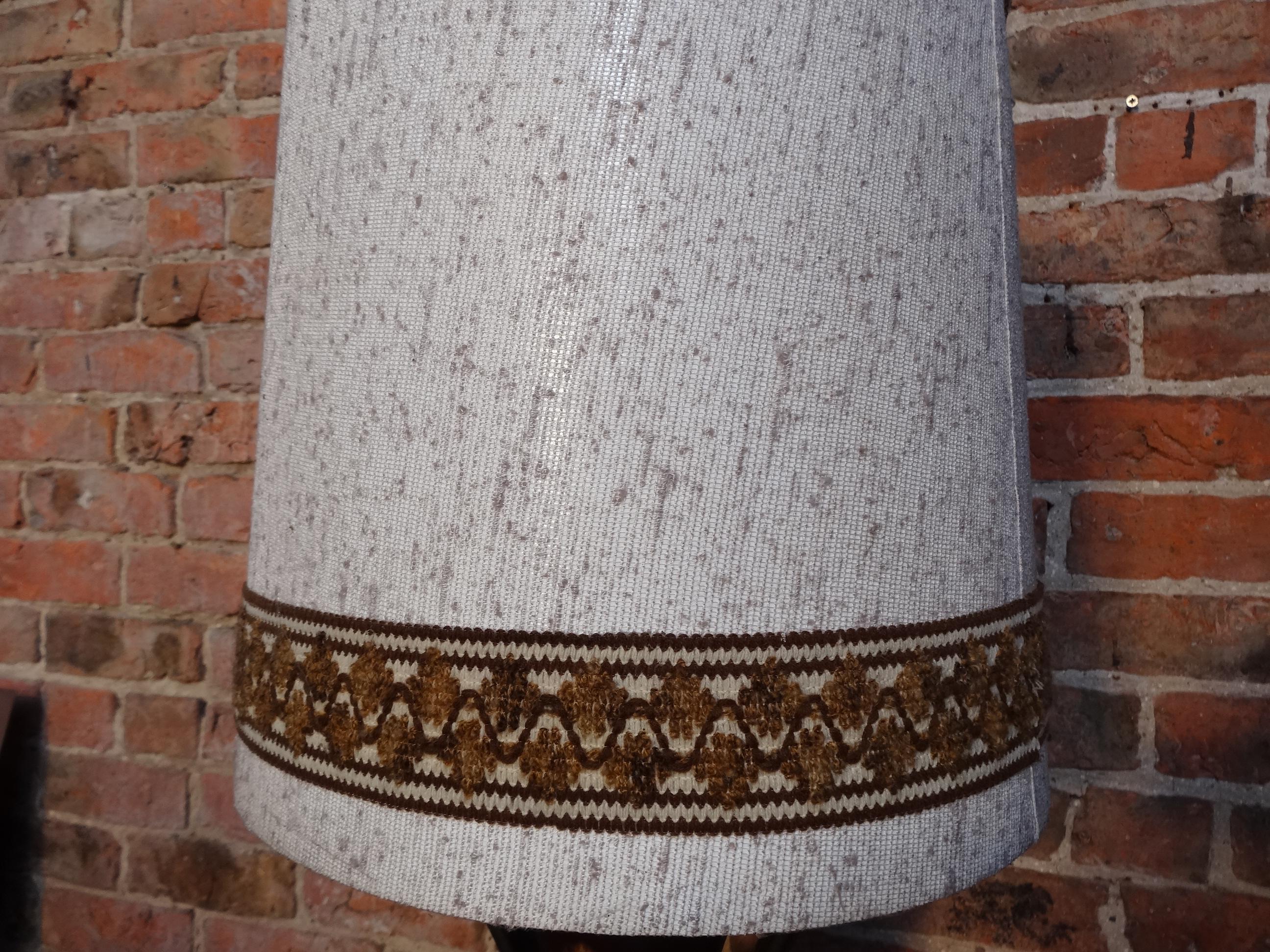 West German pottery vintage orange ceramic light base with original lampshade, 1960s.

Measures: Measures: Height 80cm, depth 45cm, width 45cm.

 