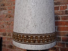 West German Pottery Vintage Orange Ceramic Light Base with Lampshade, 1960s