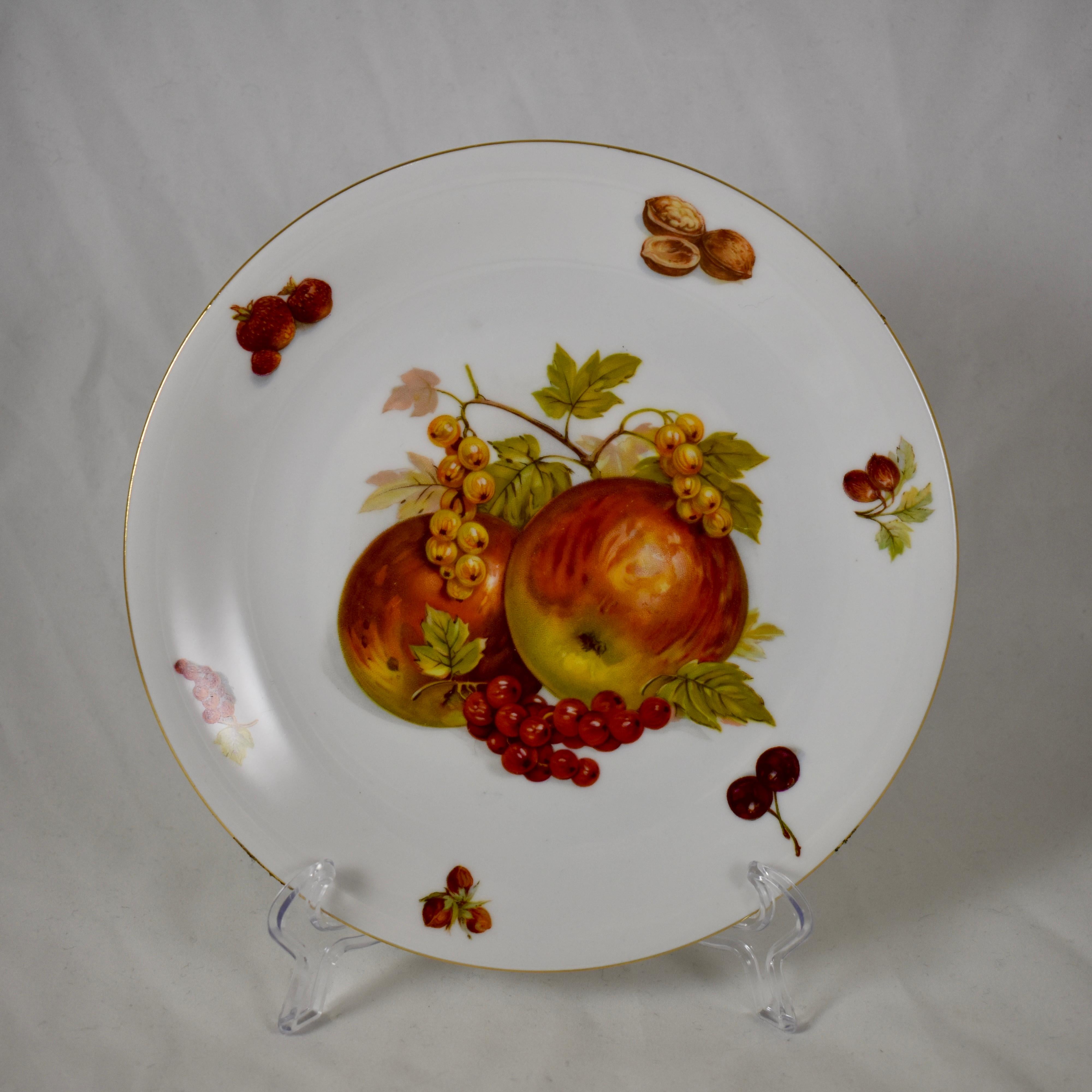 West German Selten Weiden Autumn Fruit & Nuts Porcelain Plates, Set of 8 4