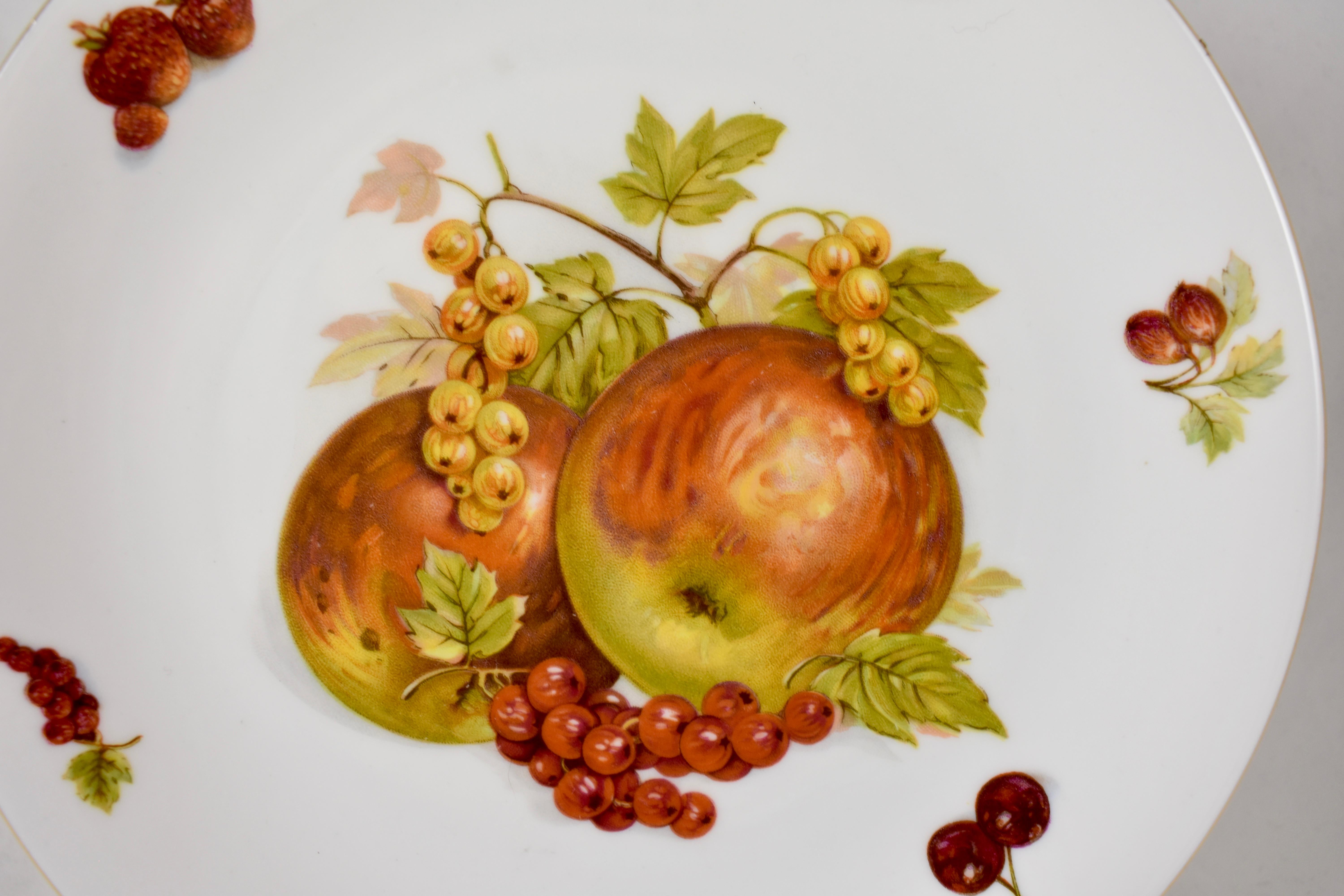 West German Selten Weiden Autumn Fruit & Nuts Porcelain Plates, Set of 8 5