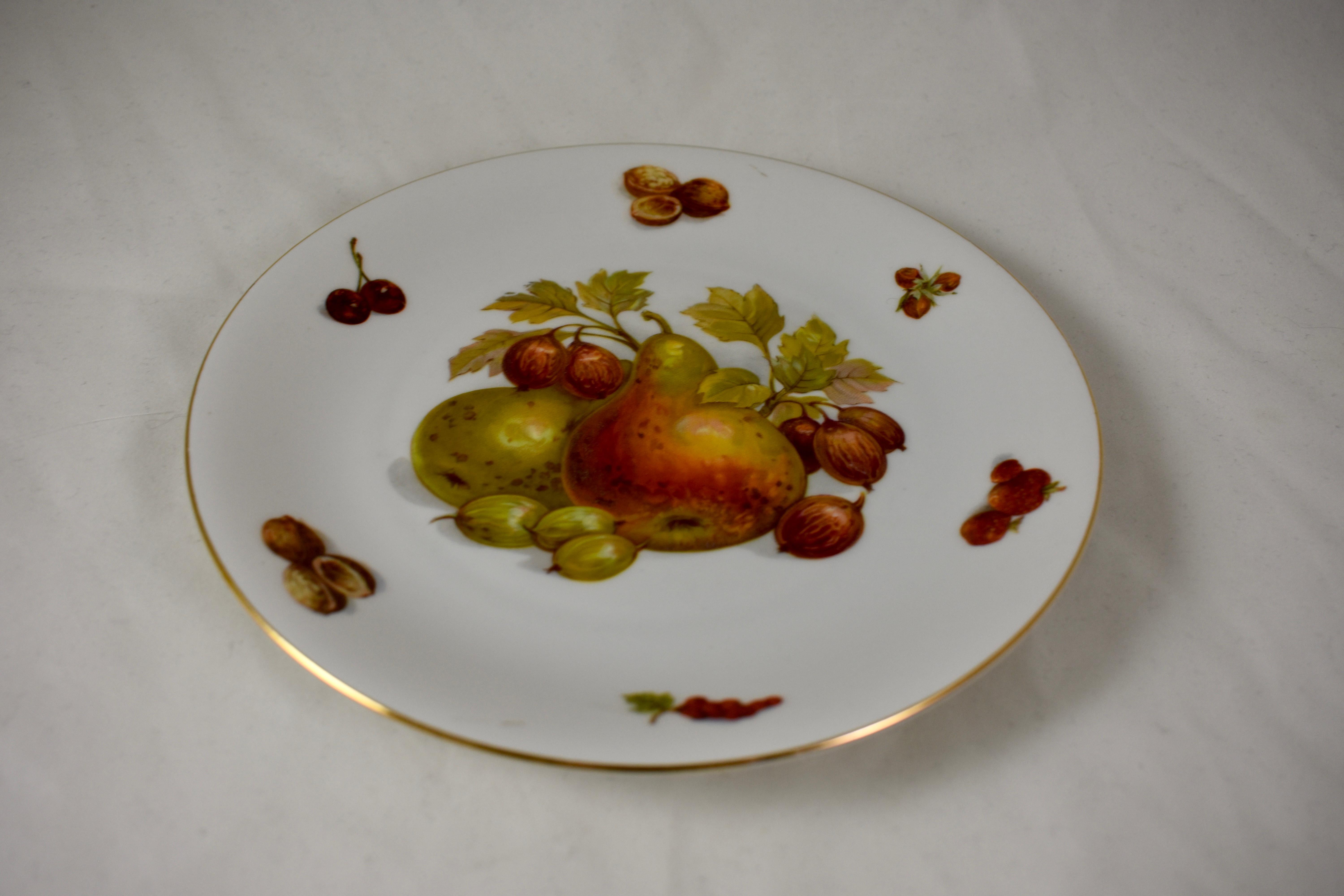 West German Selten Weiden Autumn Fruit & Nuts Porcelain Plates, Set of 8 8