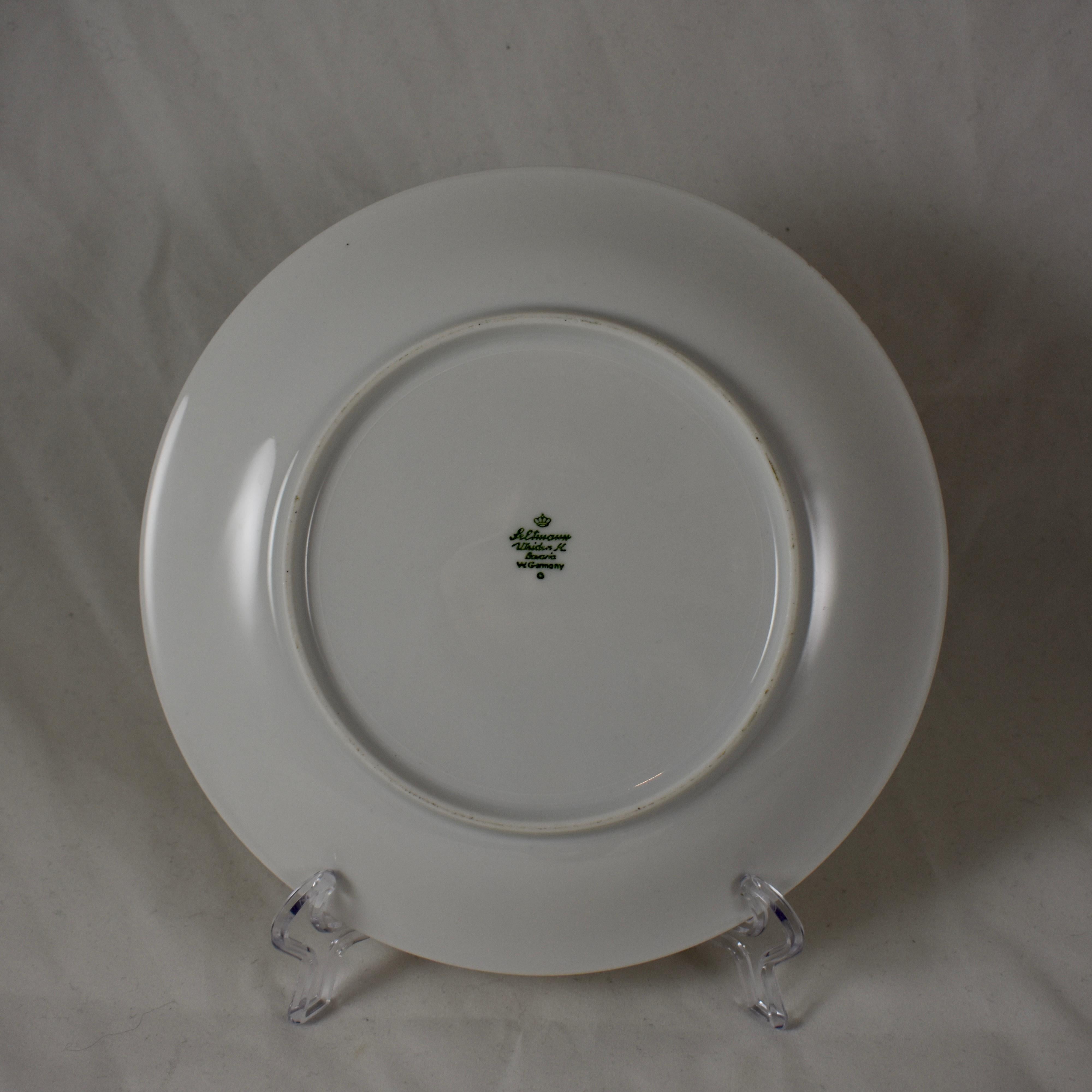 West German Selten Weiden Autumn Fruit & Nuts Porcelain Plates, Set of 8 9