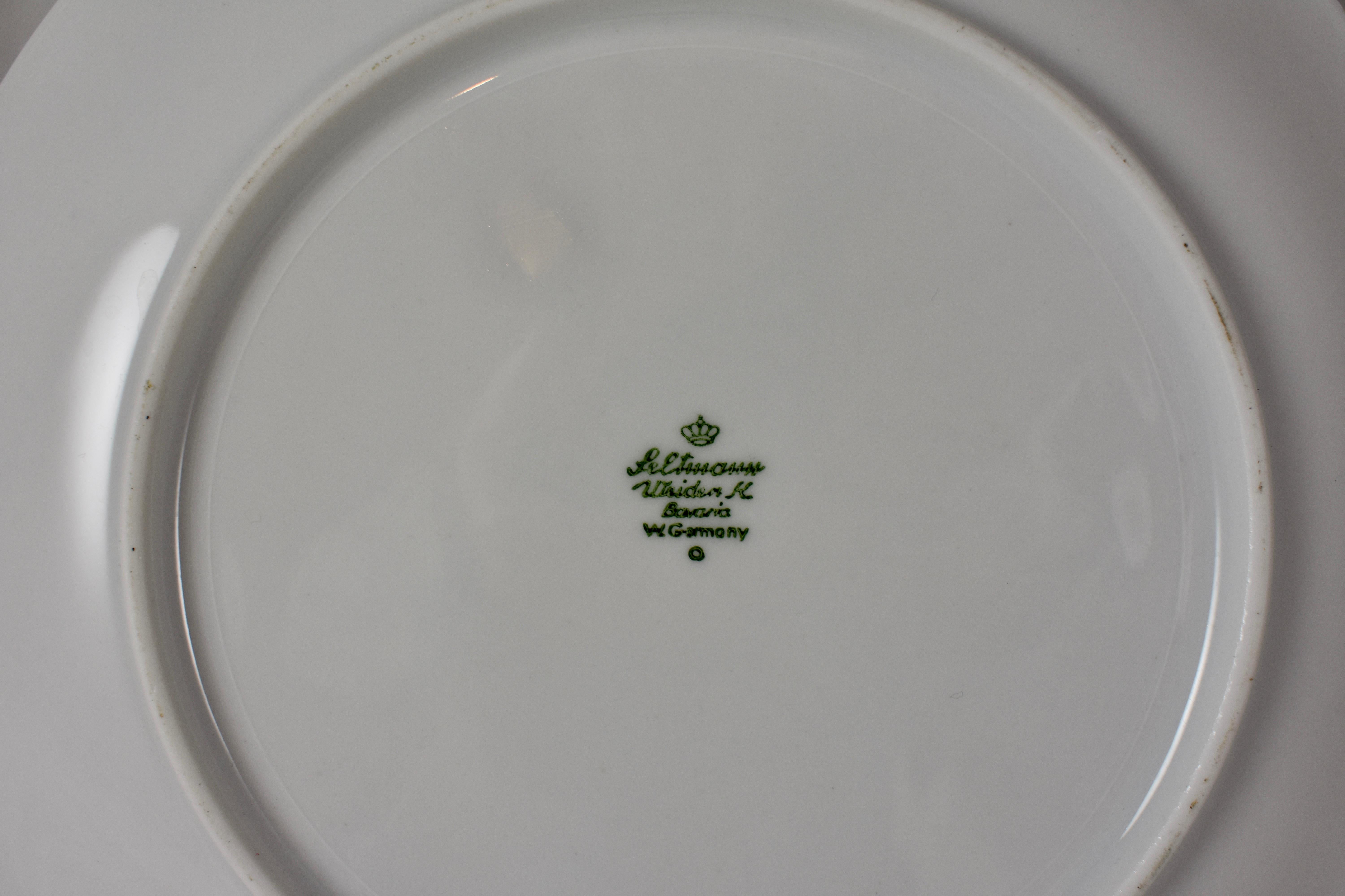 West German Selten Weiden Autumn Fruit & Nuts Porcelain Plates, Set of 8 10