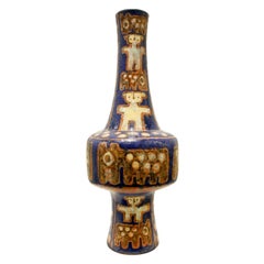 West German Studio Made Ceramic Vase with Tribal Motif, 1960s