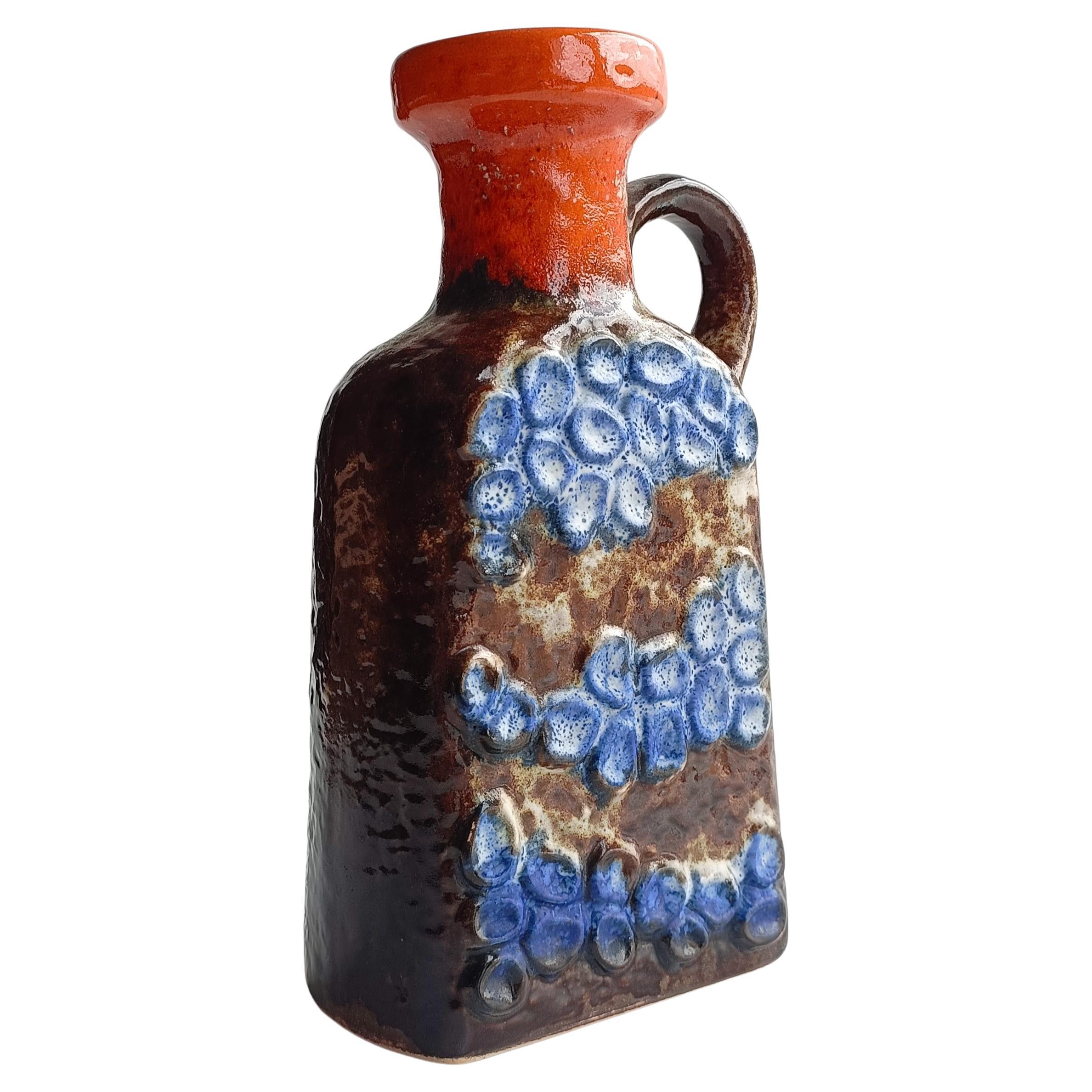 Fette Lava Westdeutsche Dümler & Breiden Vintage Keramik Krug Vase, 1960er Jahre im Zustand „Hervorragend“ im Angebot in VALENCIA, ES