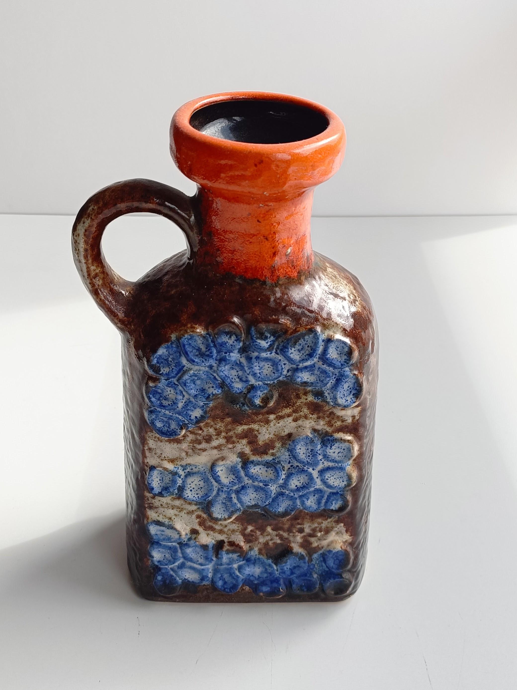 Fette Lava Westdeutsche Dümler & Breiden Vintage Keramik Krug Vase, 1960er Jahre im Angebot 2