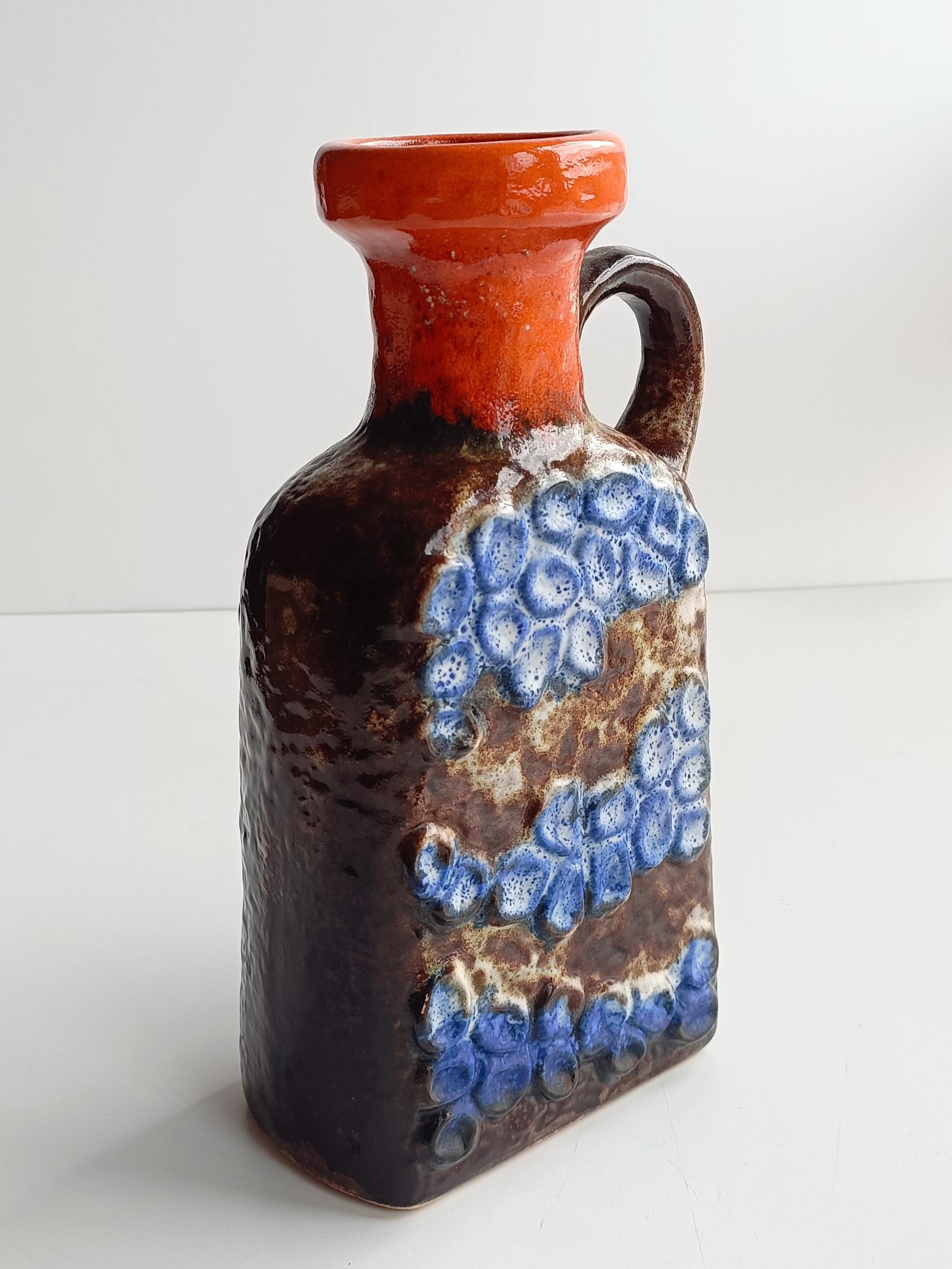 Fette Lava Westdeutsche Dümler & Breiden Vintage Keramik Krug Vase, 1960er Jahre (Glasiert) im Angebot