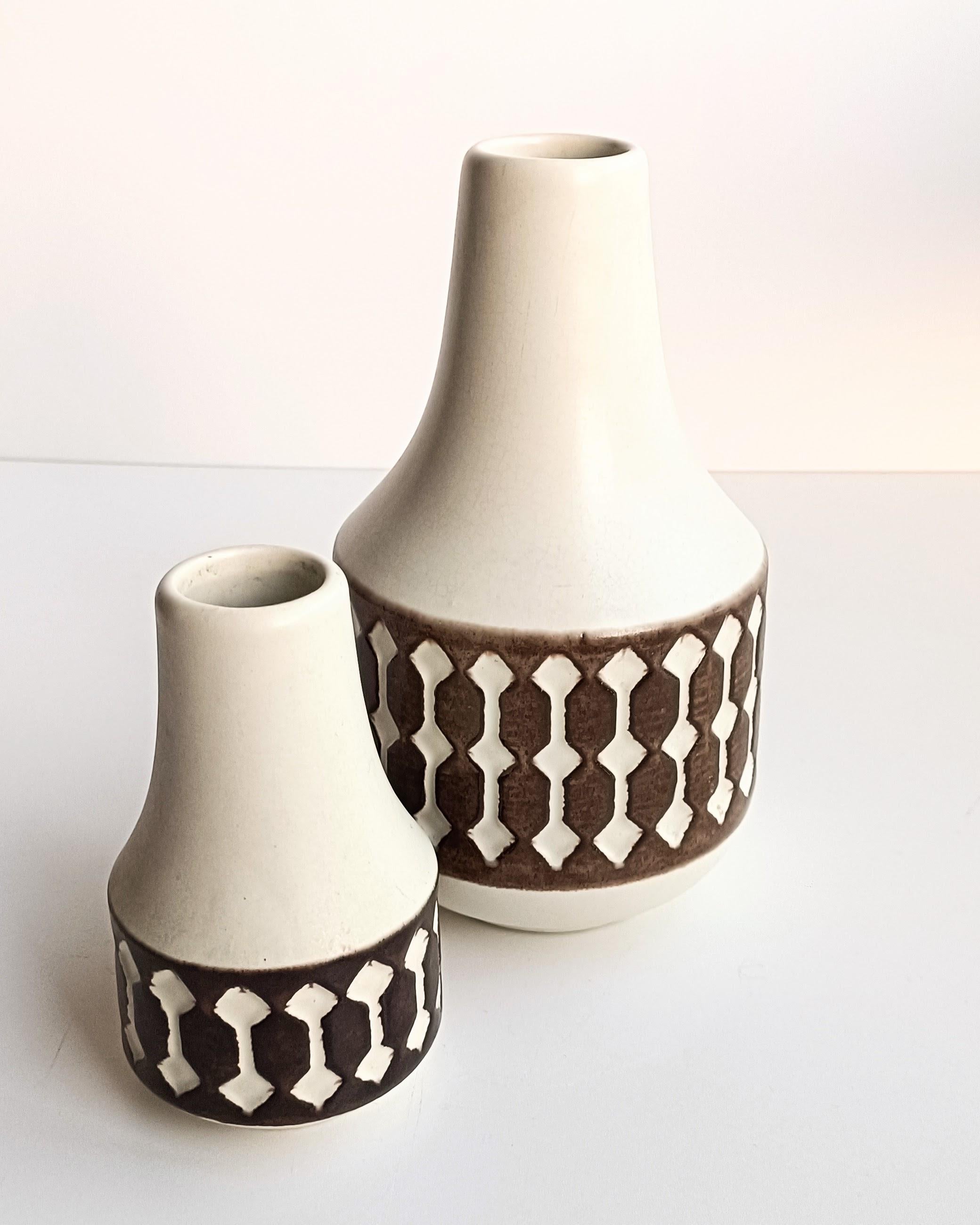 Mid-Century Modern Paire de vases en céramique Jasba, Allemagne de l'Ouest, milieu du siècle dernier, 1960 en vente