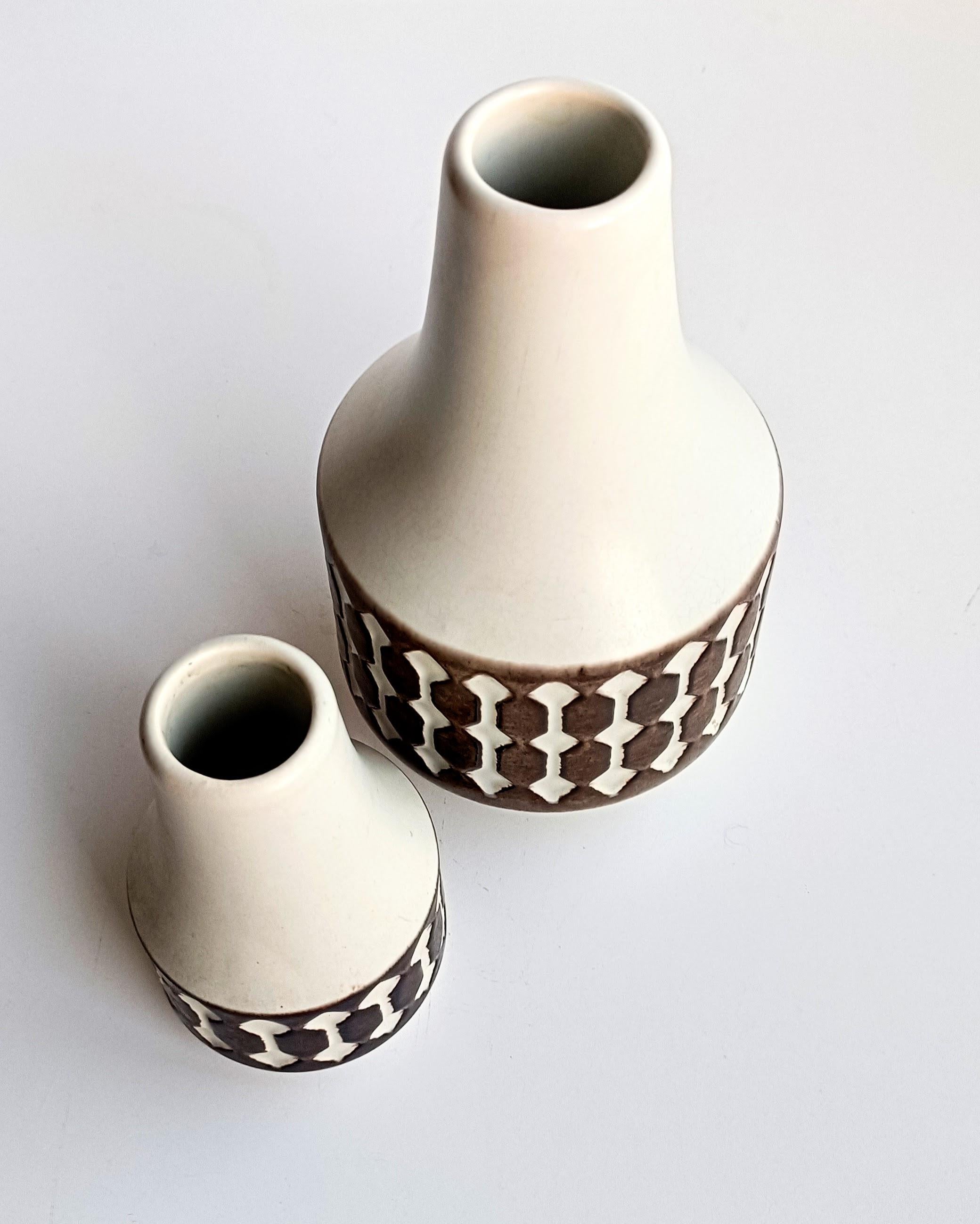 Glazed Vintage Mid Century West Germany Jasba Ceramics Pair of Vases, 1960s For Sale