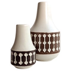 Pareja de jarrones Vintage Mid Century West Germany Jasba Ceramics, años 60