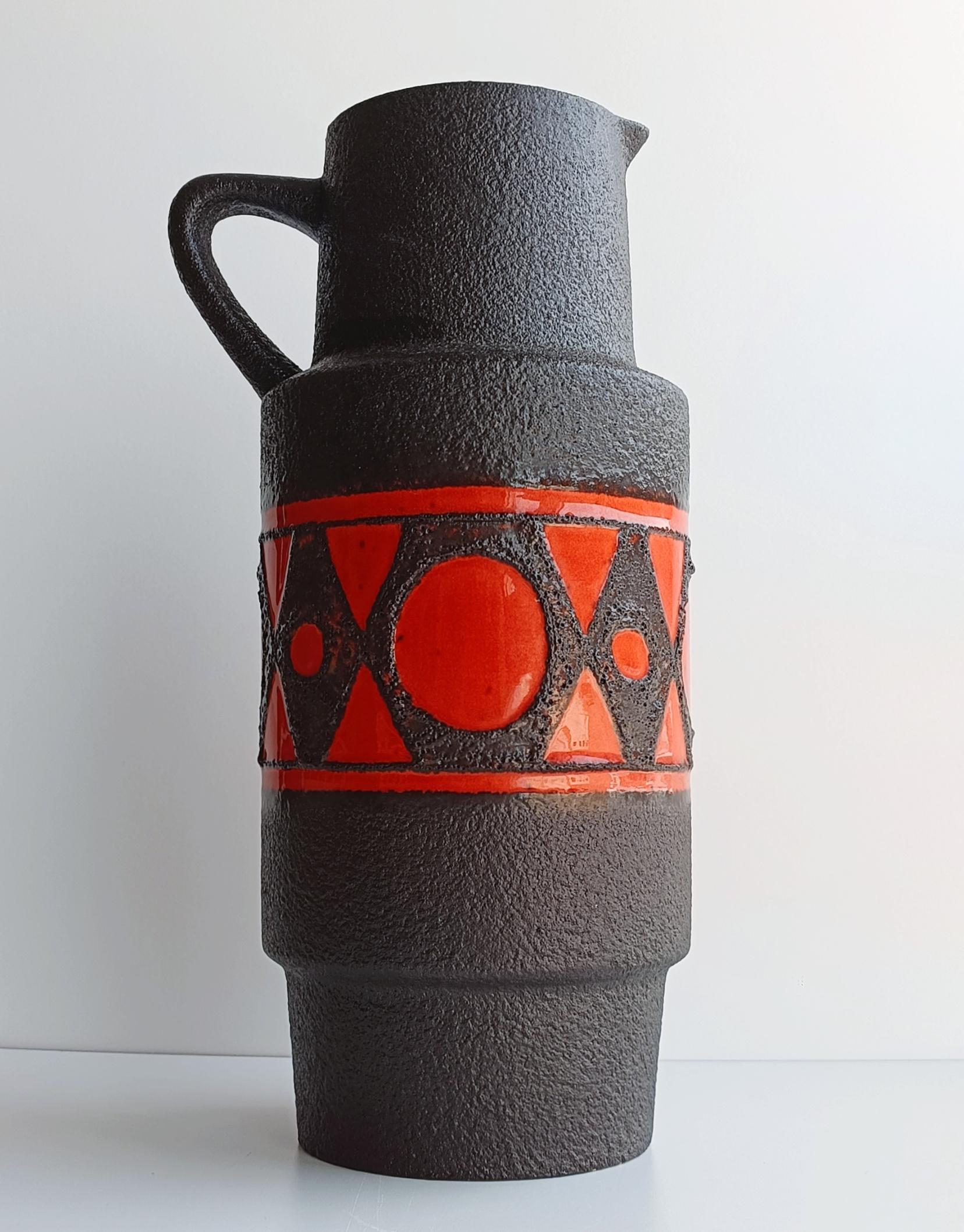 Mid-Century Modern West Germany Pottery Schlossberg Ceramic Vase,  Germany 1970s For Sale