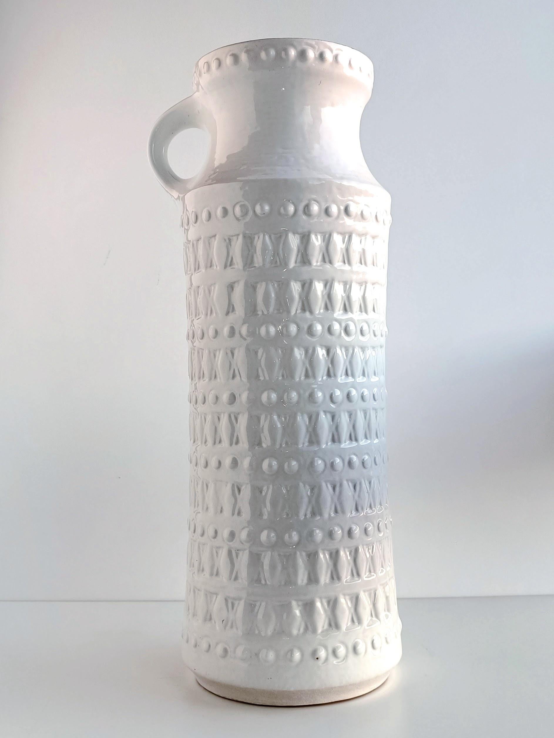 Vintage West Germany white  glazing Carstens Tönnieshof extra large ceramic jug-vase. Signed and numbered: 7140-45. Produced in West Germany circa the 1960s. 

Discover the beauty of West Germany Carstens Tonnieshof vintage decor with this exquisite
