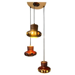 West Germany Ceramic Cascade Chandelier / Pendant Light, 1970s