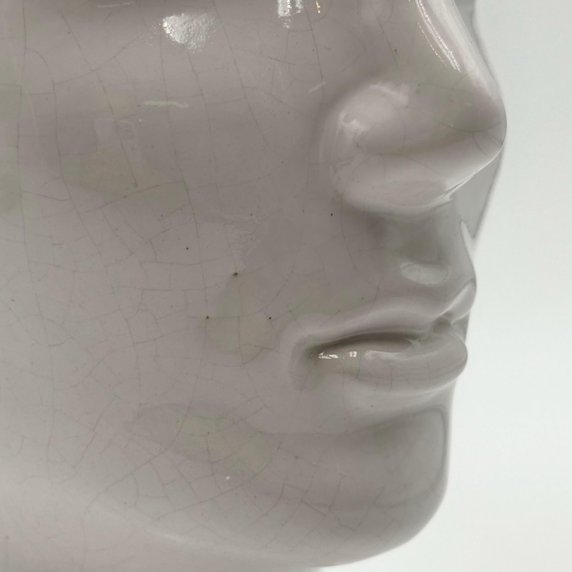 Escultura de cabeza de cerámica de Alemania Occidental, años 70 en venta 1