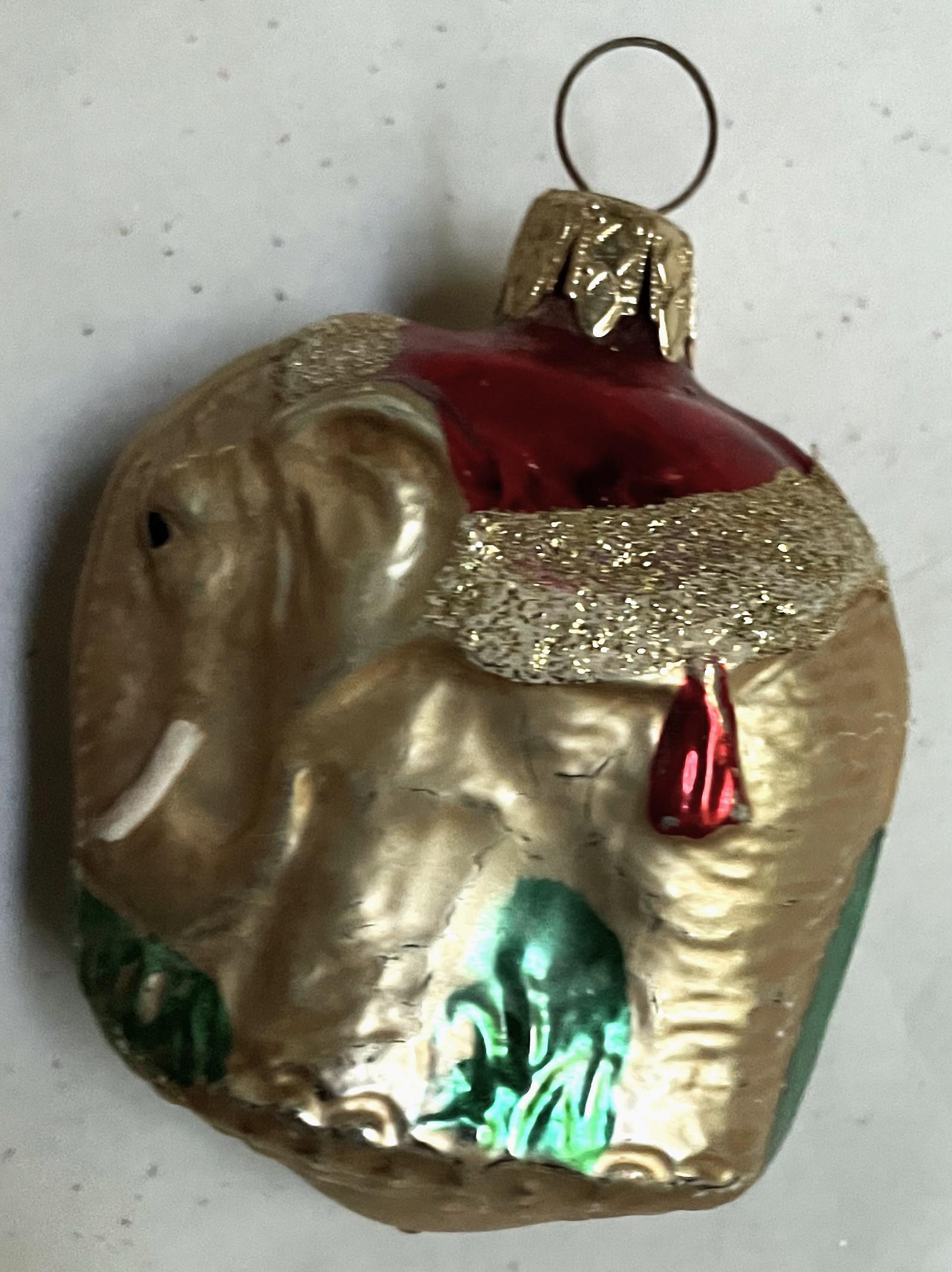 West Germany mundgeblasener Elefant Christbaumschmuck Dekoration im Angebot 7