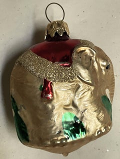 West Germany Hand Blown Elephant Christmas Tree Ornament Decoration