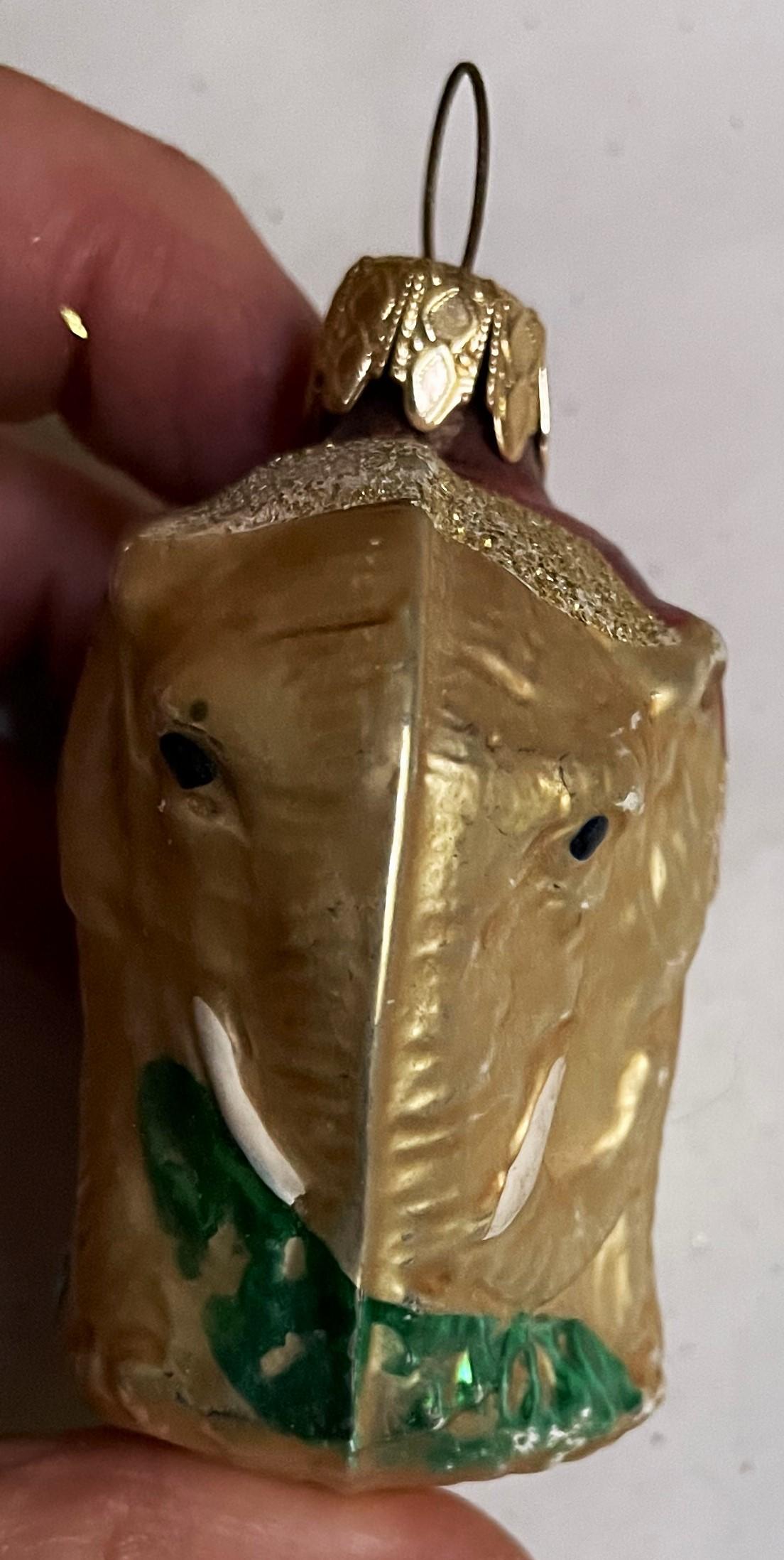 West Germany mundgeblasener Elefant Christbaumschmuck Dekoration (20. Jahrhundert) im Angebot