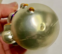 West Germany Handblown Mercury Glass Snowman Christmas Tree Ornament Purple