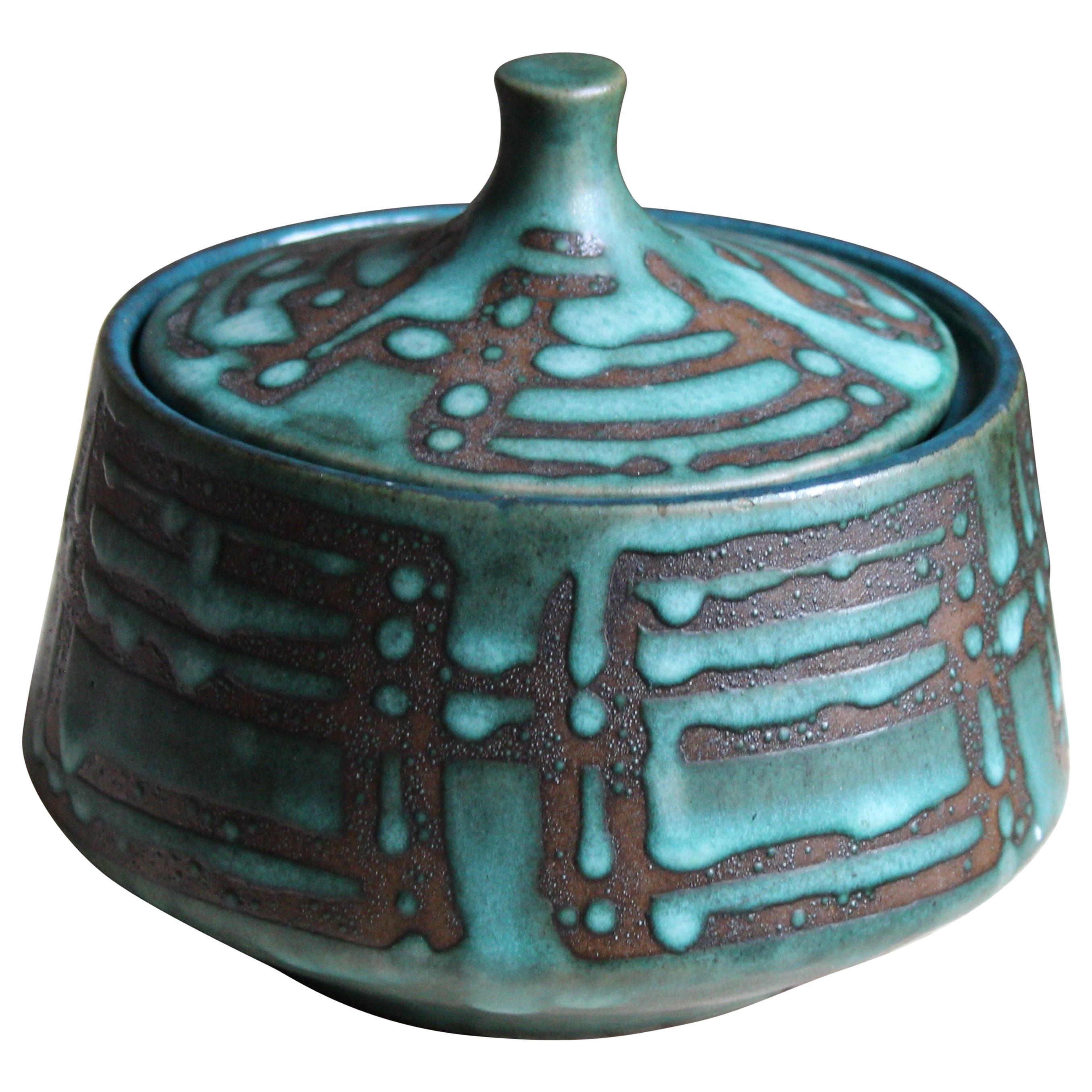 West Germany, Lidded Jar / Bowl, Semi-Glazed Stoneware, Germany, 1960s