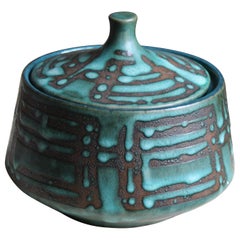 Vintage West Germany, Lidded Jar / Bowl, Semi-Glazed Stoneware, Germany, 1960s