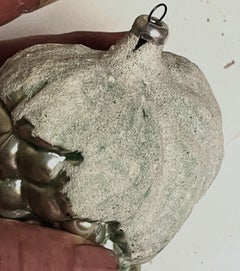 West Germany Mercury Glass Large 4" Silver Grape Bunch Christmas Tree Ornament