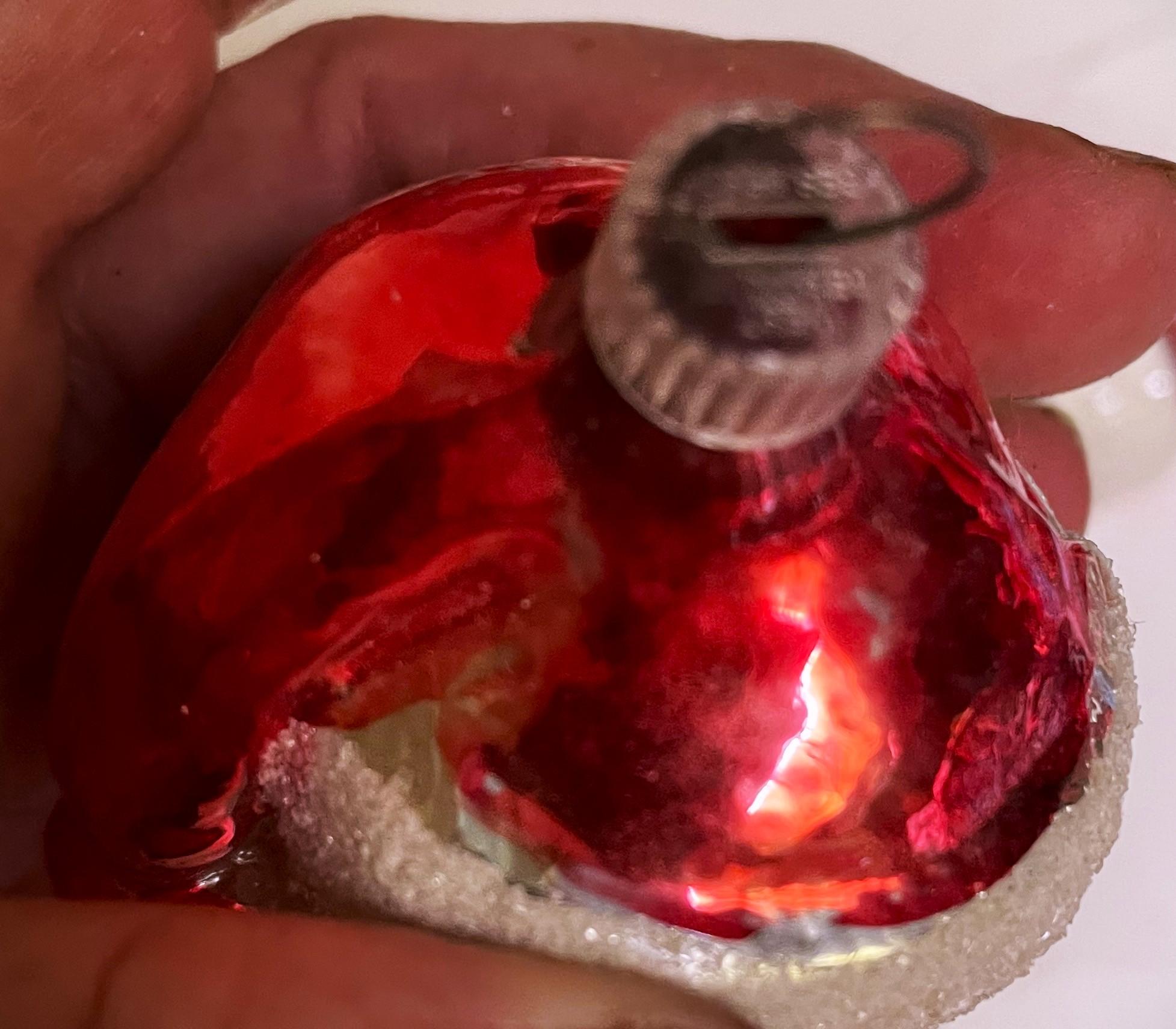 West Germany Mercury Glass Santa Head Christmas Tree Ornament For Sale 5