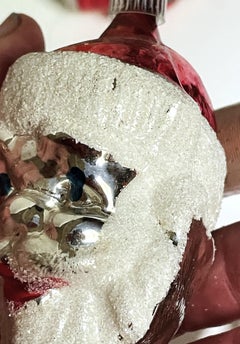 En Allemagne de l'Ouest, ornement d'arbre de Noël en verre mercuré à tête de Santa