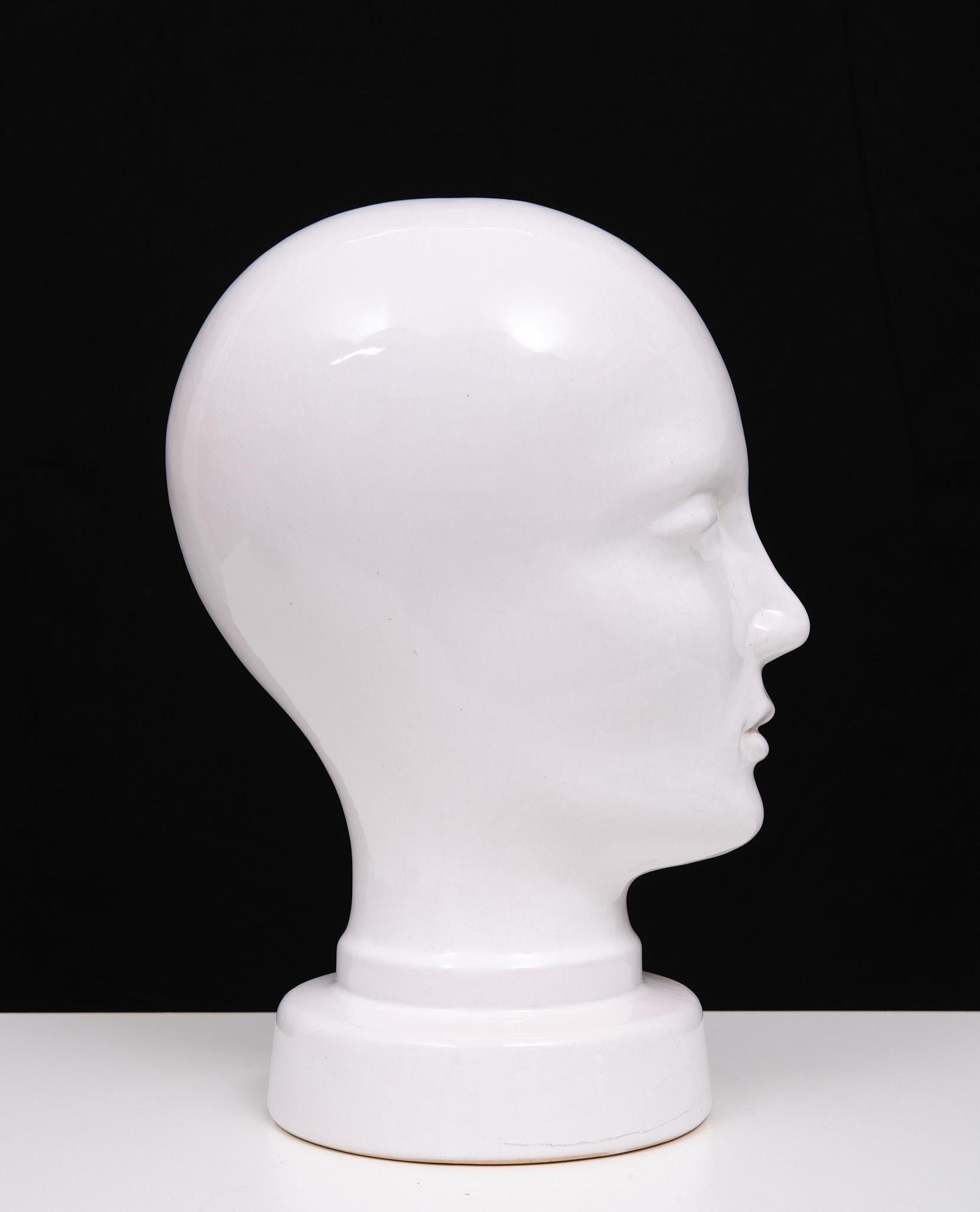 West Germany Pottery   White Ceramic Head  1970s  For Sale 6