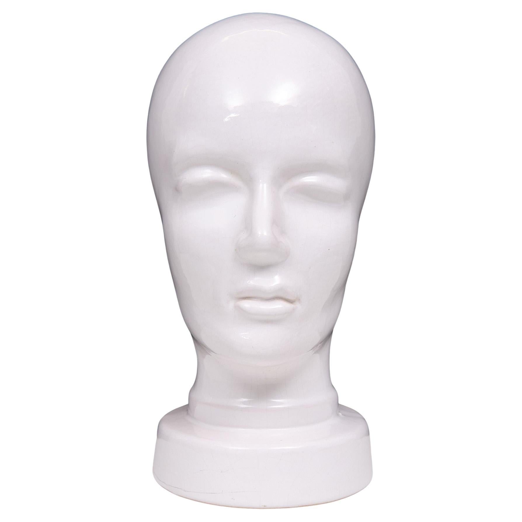 Late 20th Century West Germany Pottery   White Ceramic Head  1970s  For Sale