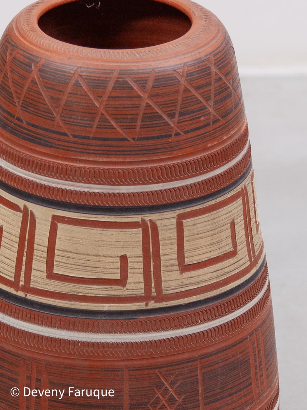 Mid-20th Century West Germany Set of Two red Ceramic Vases designed by AKRU KERAMIK For Sale