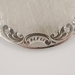 West Germany Sterling Silver Powder Compact with a Leaf Design circa 1950s