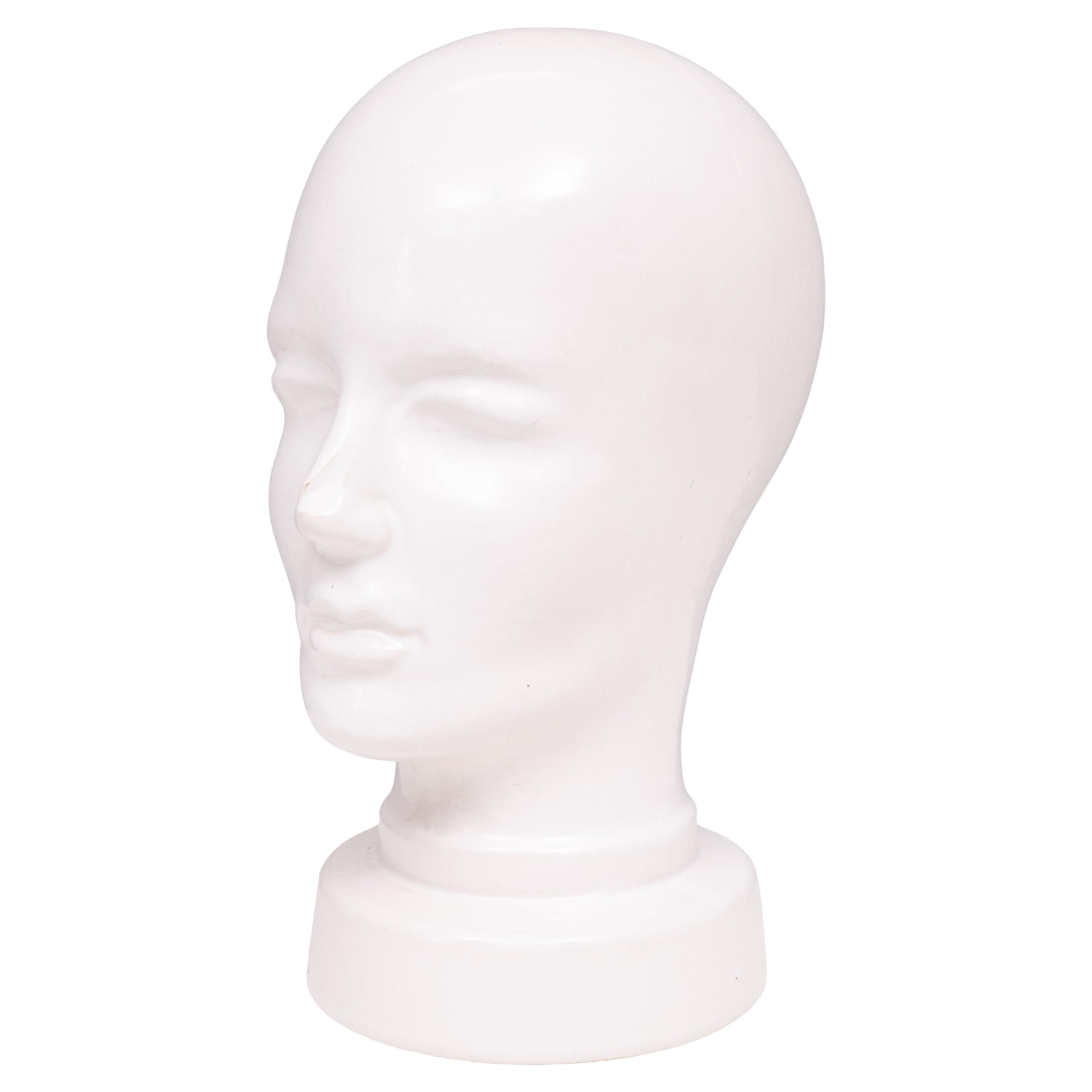 West Germany White Ceramic Mannequin Head 1970s Germany