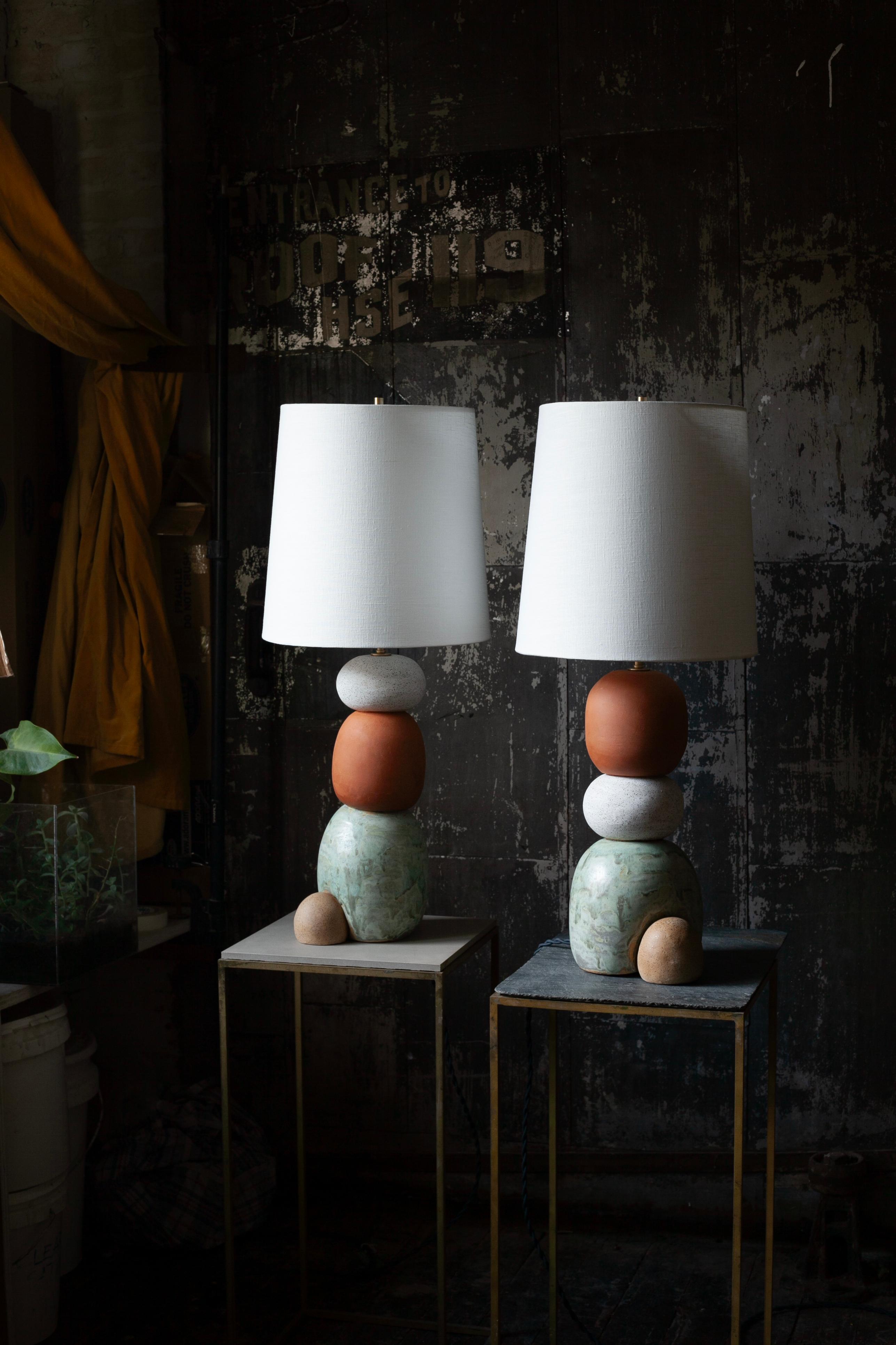 Paire unique de lampes en céramique 
