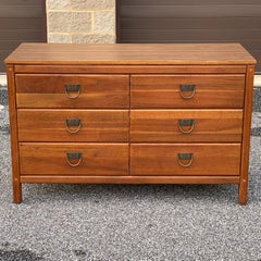 West Michigan Furniture Co. Mid-Century Modern Walnut Double Dresser