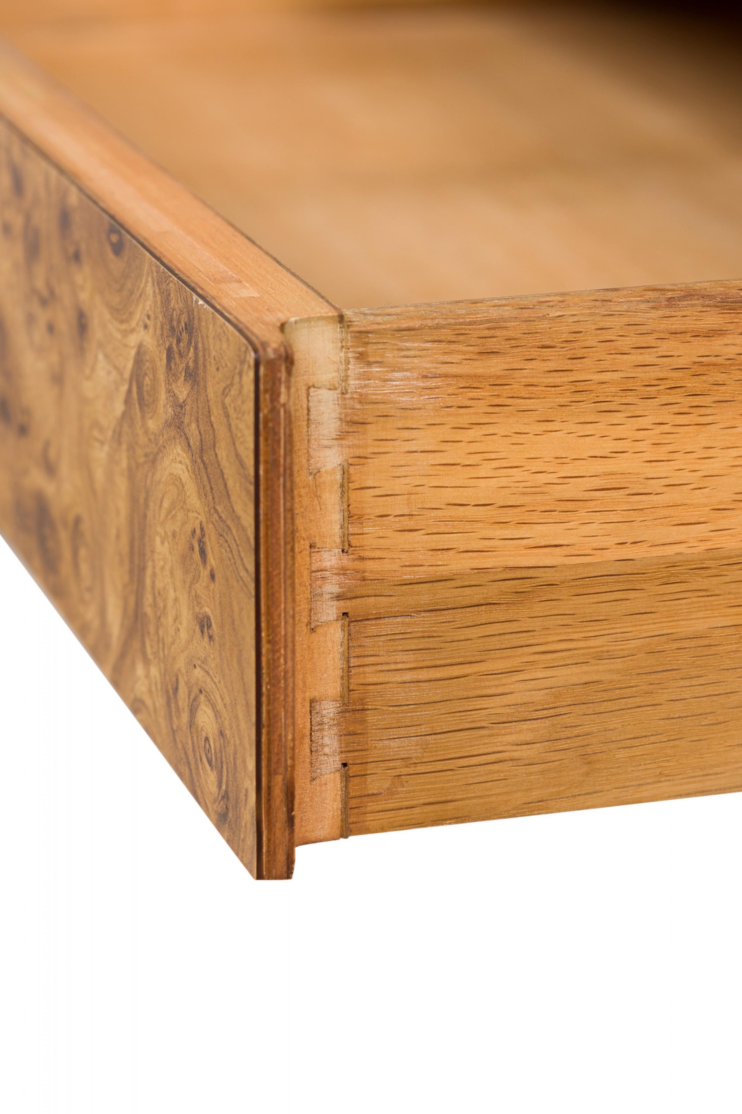 West Michigan Furniture Company American Mid-Century Burl Laminate Campaign Desk 8
