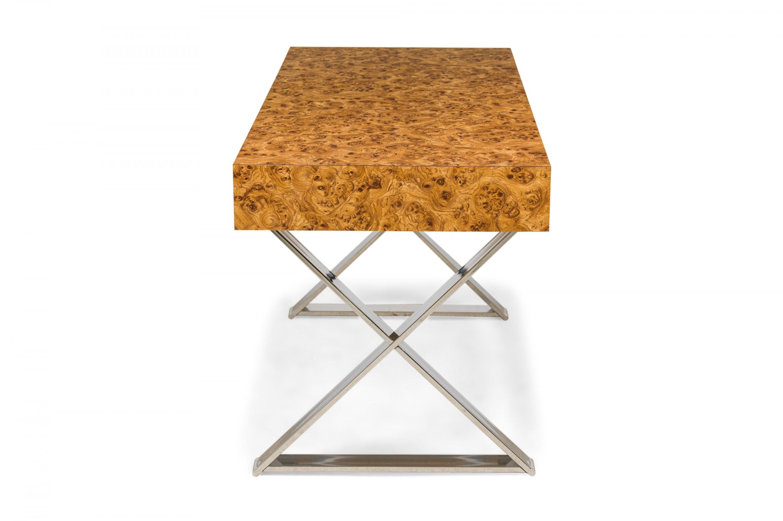 Mid-Century Modern West Michigan Furniture Company American Mid-Century Burl Laminate Campaign Desk