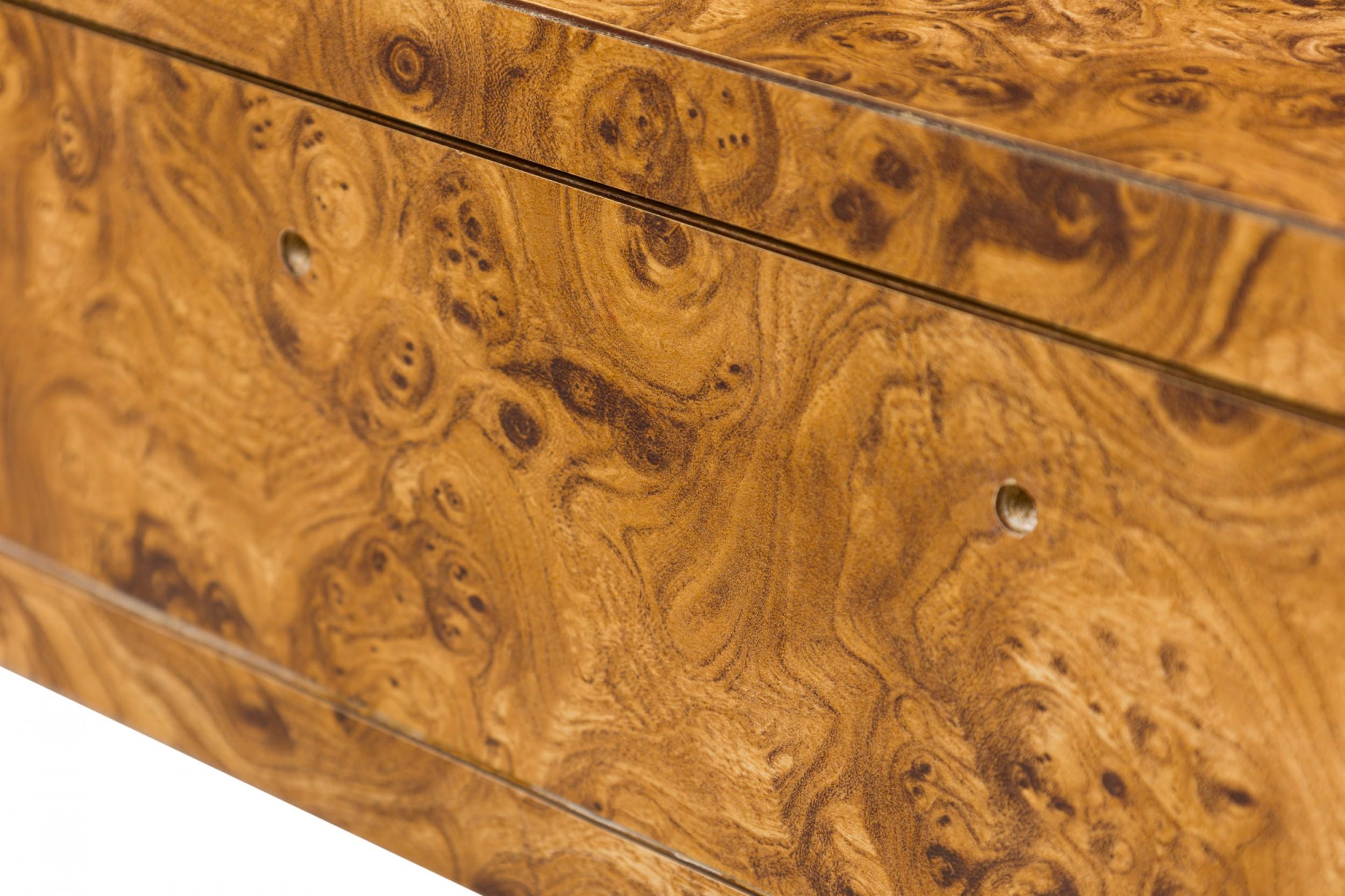 West Michigan Furniture Company American Mid-Century Burl Laminate Campaign Desk 2