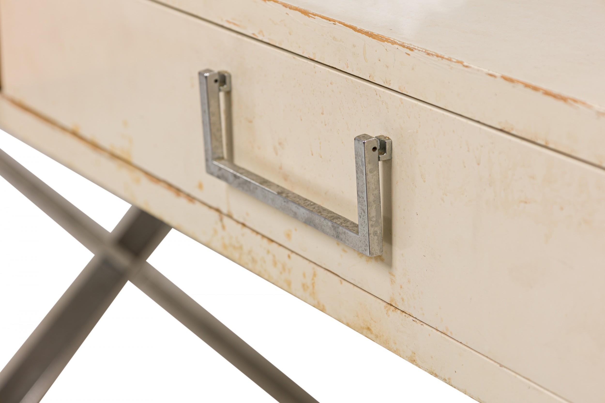 West Michigan Furniture Company White Lacquered Campaign Desk 3