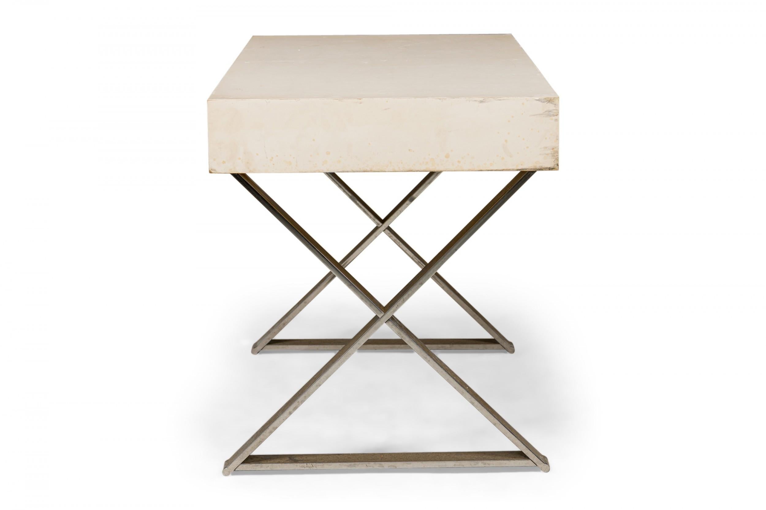 West Michigan Furniture Company White Lacquered Campaign Desk 6