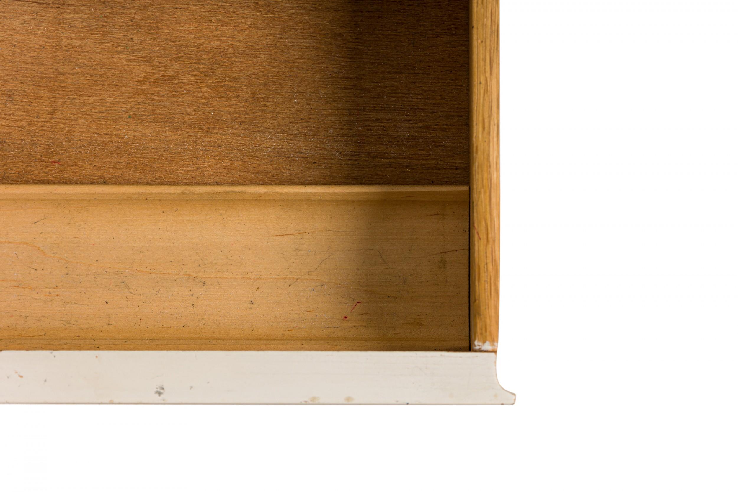 West Michigan Furniture Company White Lacquered Campaign Desk In Good Condition In Queens, NY