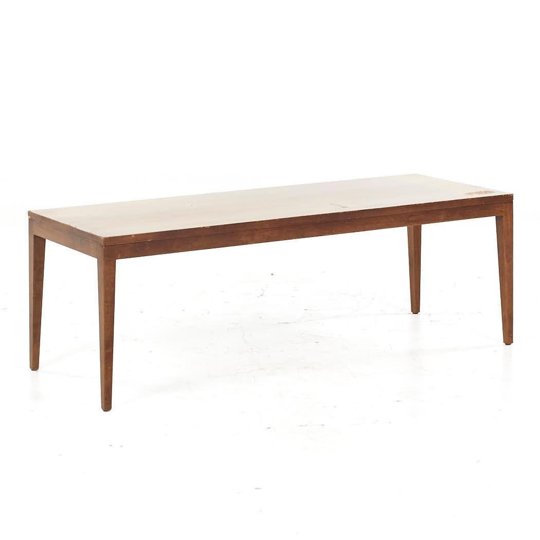 Late 20th Century West Michigan Furniture Mid Century Walnut Bench  For Sale