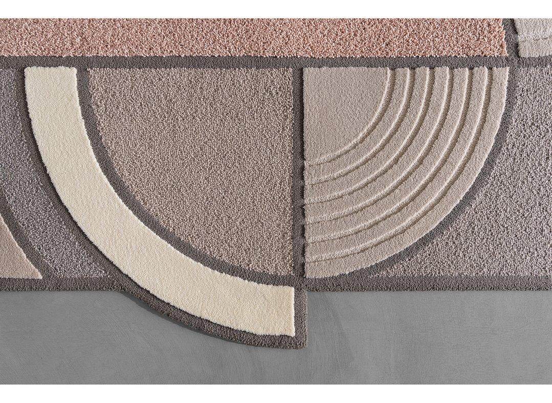 Contemporary West of the Sun Rug, Rose Wool Geometric, Lara Bohinc for Kasthall 'Large'