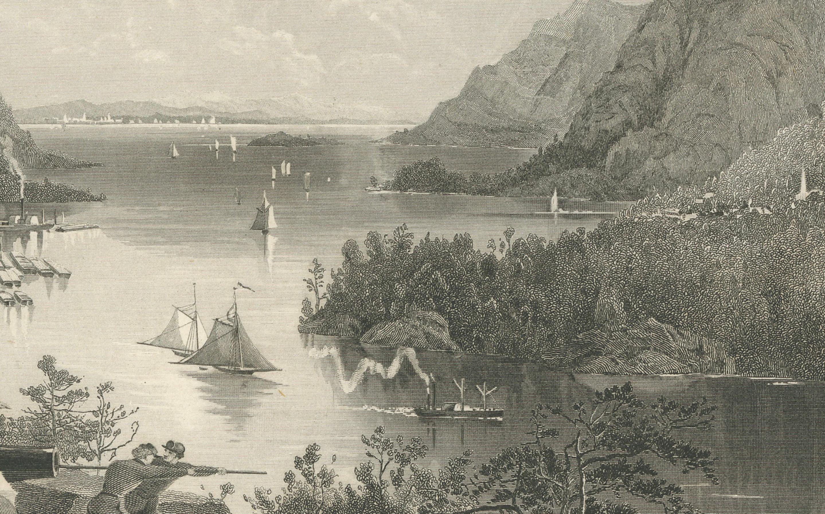 West Point and the Highlands, Hudson River Military View – 1869 Engraving