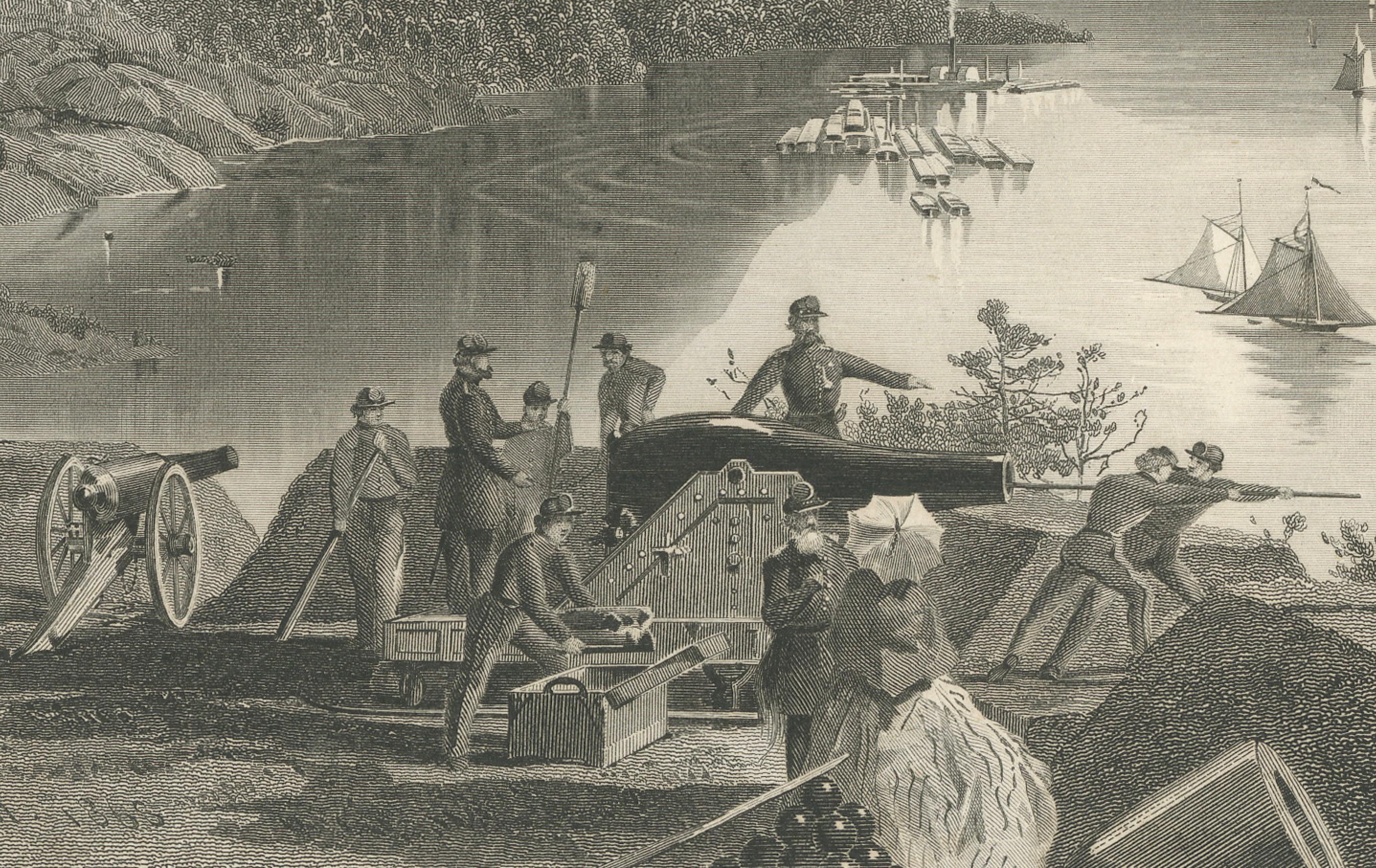 West Point and the Highlands, Hudson River Military View – 1869 Engraving
