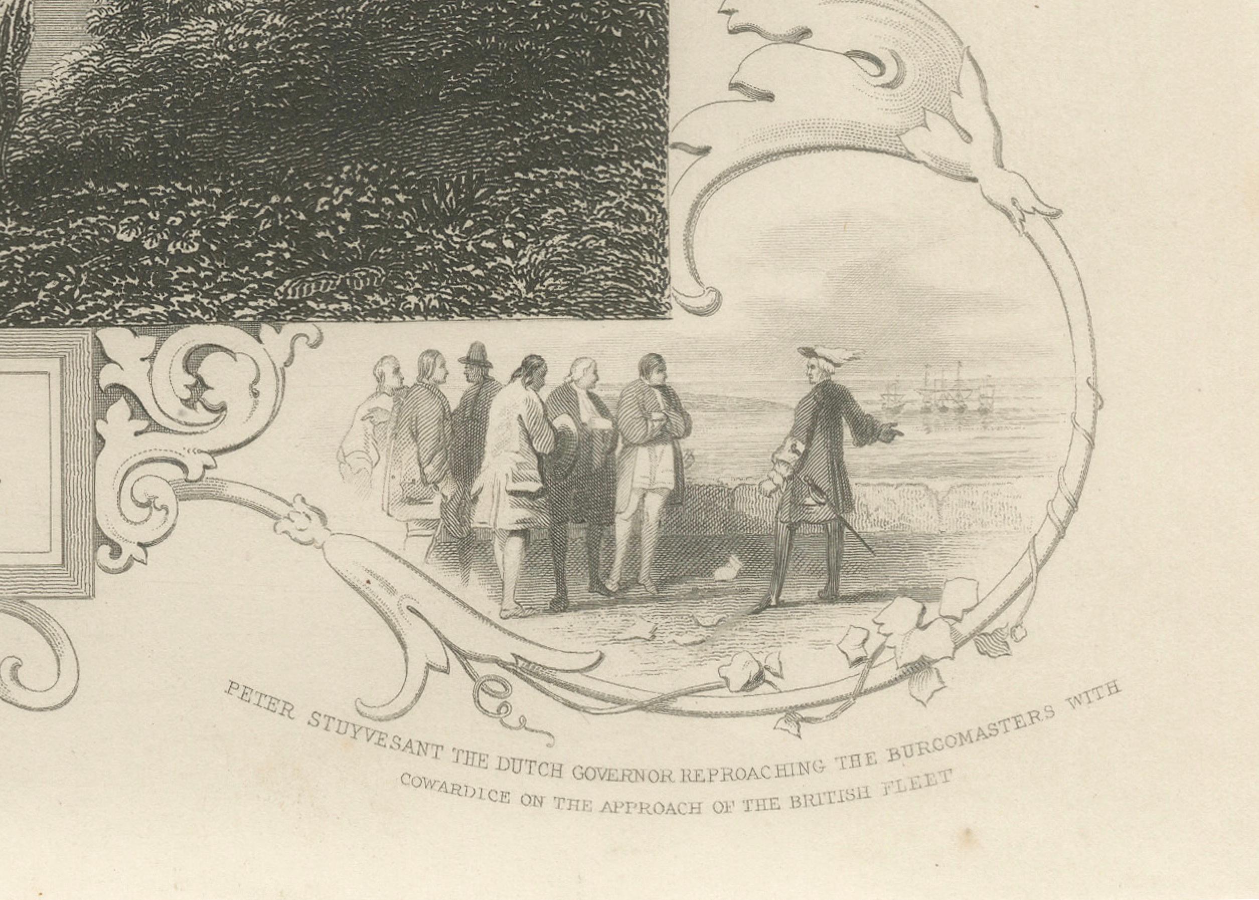 Kupferstich der Militärschule West Point, um 1850 - Ansicht des historischen Hudson River Valley im Zustand „Gut“ im Angebot in Langweer, NL