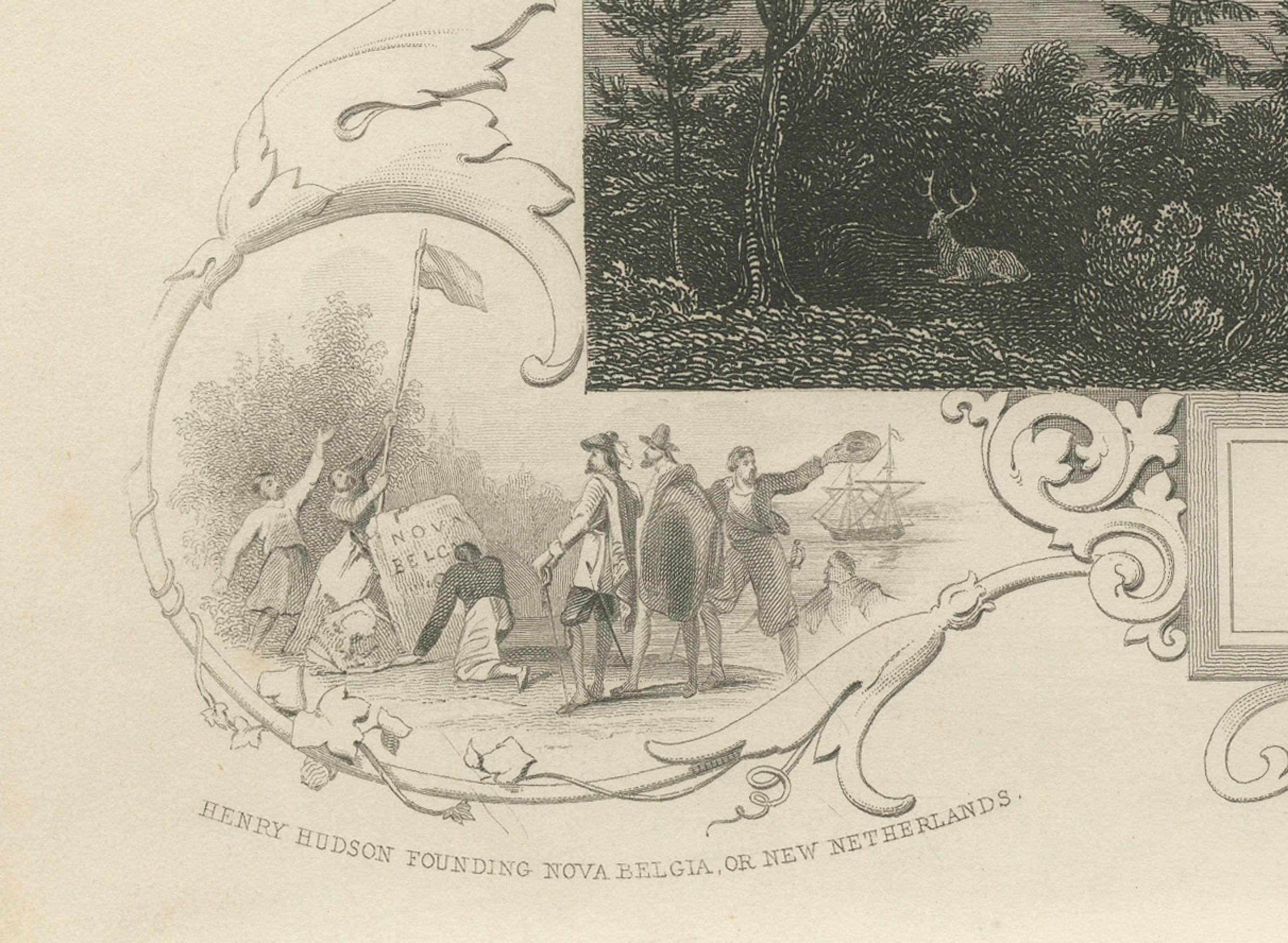 Kupferstich der Militärschule West Point, um 1850 - Ansicht des historischen Hudson River Valley (Mittleres 19. Jahrhundert) im Angebot