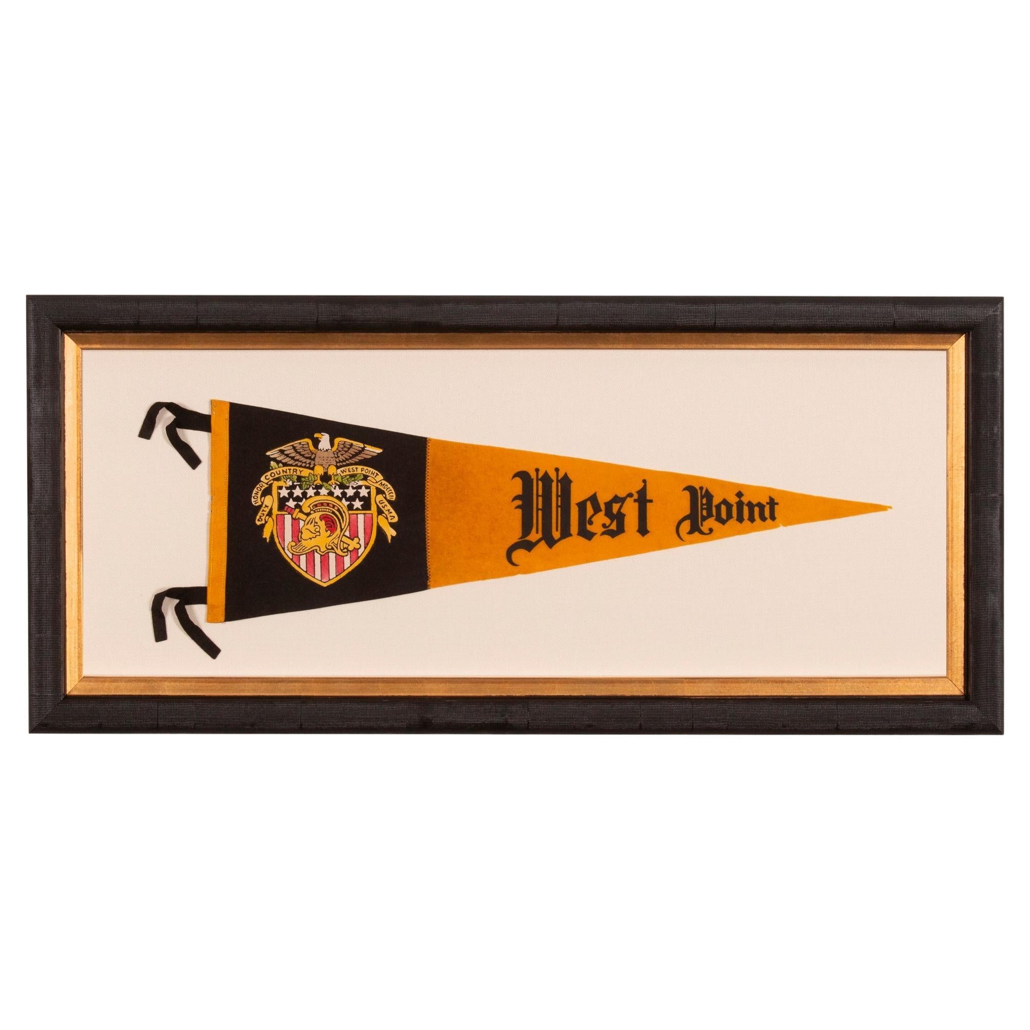 West Point Pennant with Striking Colors and Graphics, ca 1940-1950 For Sale