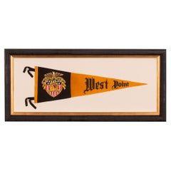 West Point Pennant with Striking Colors and Graphics, ca 1940-1950