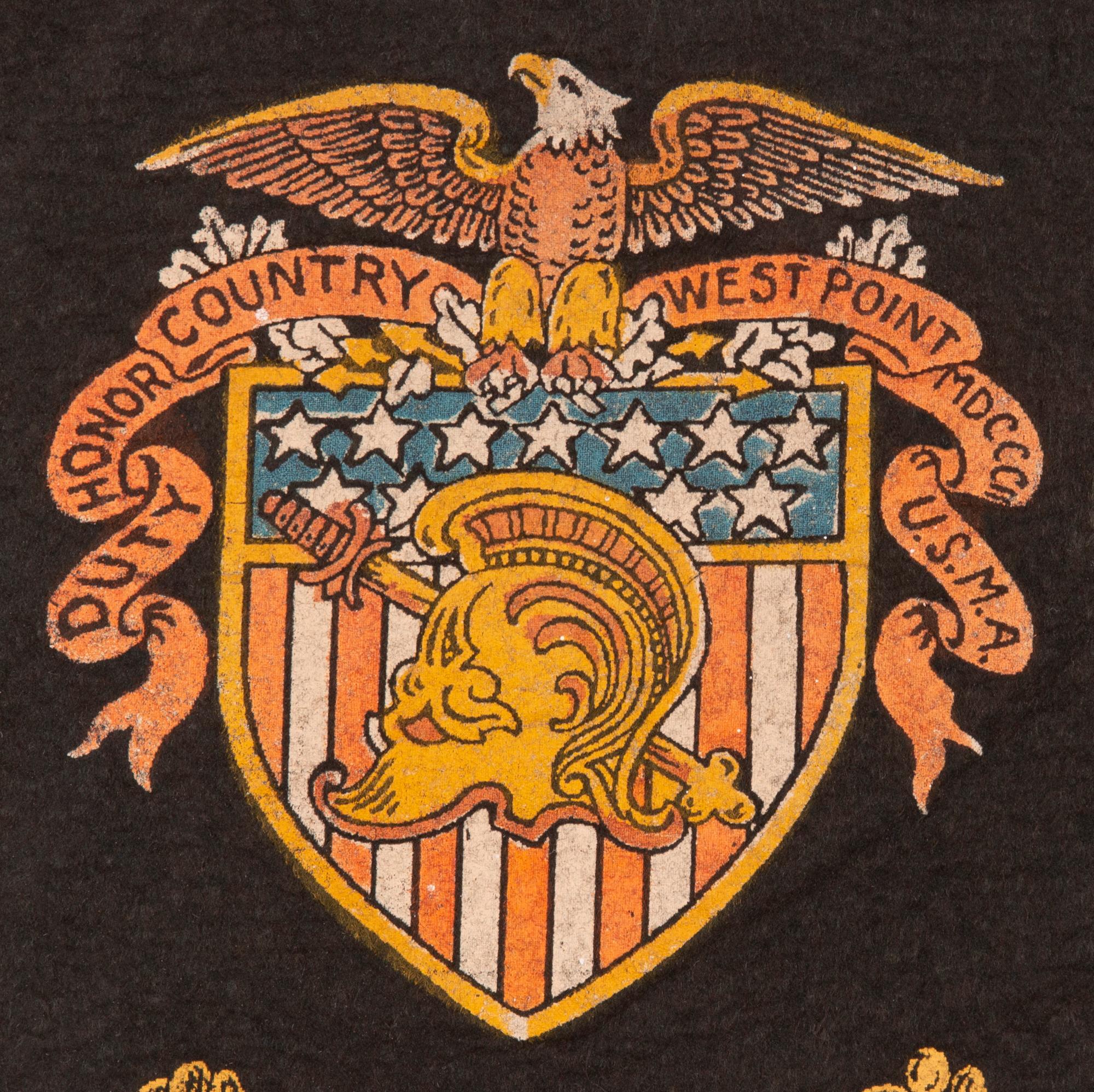 American West Point Window Banner, Made Approx. US Involvement in WWI (1917-1918) For Sale